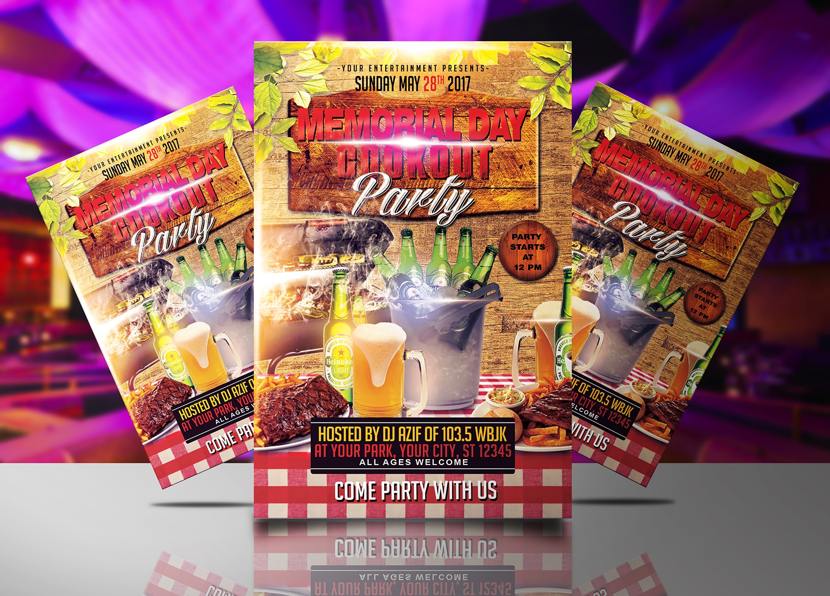 Memorial Day Cookout Flyer Template With Cookout Flyer Template
